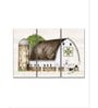 Off White Green Spring Summer Painting Wall Art Panels ( Set Of 3)