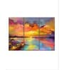 Orange Colored Blue Painting Wall Art Panels ( Set Of 3)