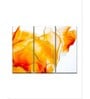 Orange Coloured White Abstract Spill Painting Wall Art Panels ( Set Of 3)