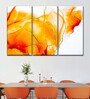 Orange Coloured White Abstract Spill Painting Wall Art Panels ( Set Of 3)