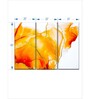 Orange Coloured White Abstract Spill Painting Wall Art Panels ( Set Of 3)