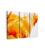 Orange Coloured White Abstract Spill Painting Wall Art Panels ( Set Of 3)