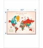 Peach Colored Red World Map Wall Art