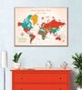 Peach Colored Red World Map Wall Art