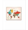 Peach Colored Red World Map Wall Art