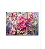 Pink & Blue The Scent Of Roses Painting Wall Art Panels ( Set Of 3)