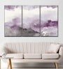 Purple Grey Lake Amethyst Painting Wall Art Panels ( Set Of 3)