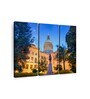 Purple Glowing Georgia State Capitol Printed Framed Wall Art Panels ( Set Of 3)