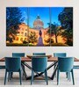 Purple Glowing Georgia State Capitol Printed Framed Wall Art Panels ( Set Of 3)