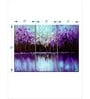 Purple Colored Blue Purple Reflection I Wall Art Panels ( Set Of 3)