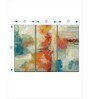 Red Beige Coral Reef Painting Wall Art Panels ( Set Of 3)