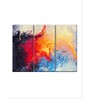 Red Blue Ice Flame Abstract Painting Wall Art Panels ( Set Of 3)