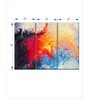Red Blue Ice Flame Abstract Painting Wall Art Panels ( Set Of 3)