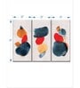 Red Blue Watercolor Blotches Canvas Set Painting Wall Art Panels ( Set Of 3)
