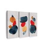 Red Blue Watercolor Blotches Canvas Set Painting Wall Art Panels ( Set Of 3)