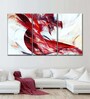 Red White Painting Wall Art Panels ( Set Of 3)