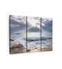 Blue Seascape Sunset triptych Painting Wall Art Panels ( Set Of 3)