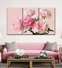 Pink Peonies Bouquet Painting Frame ( Set Of 3)