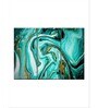 Teal Green Black Marble Abstract Painting Wall Art Panels ( Set Of 3)