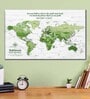 White & Green World Map Wall Art