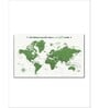 White & Green World Map Wall Art