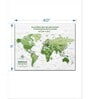 White & Green World Map Wall Art