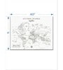 White & Grey World Map Printed Wall Art