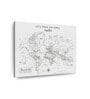 White & Grey World Map Printed Wall Art