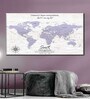 White & Lavender World Map Printed Wall Art