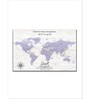 White & Lavender World Map Printed Wall Art