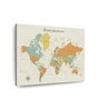 White & Orange colored World Map Painting Wall Art