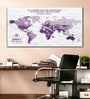 White & Purple World Map Painting Wall Art