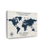 White & Teal Blue World Map Wall Art