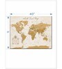 White & Yellow World Map Printed Framed Wall Art