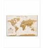 White & Yellow World Map Printed Framed Wall Art