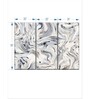 White Black Ripples Abstract Painting Wall Art Panels ( Set Of 3)