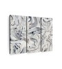 White Black Ripples Abstract Painting Wall Art Panels ( Set Of 3)