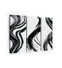 White Black Wispy Black Brush Strokes Wall Art Panels ( Set Of 3)