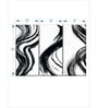 White Black Wispy Black Brush Strokes Wall Art Panels ( Set Of 3)