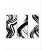 White Black Wispy Black Brush Strokes Wall Art Panels ( Set Of 3)