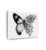 White Black Butterfly In Bloom Framed Wall Painting