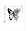 White Black Butterfly In Bloom Framed Wall Painting