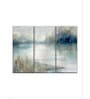 White Blue Painting Wall Art Panels ( Set Of 3)