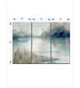 White Blue Painting Wall Art Panels ( Set Of 3)