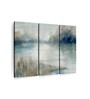 White Blue Painting Wall Art Panels ( Set Of 3)