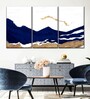 White Blue Painting Wall Art Panels ( Set Of 3)