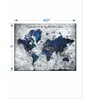White Blue World Map Printed Canvas Wall Painting