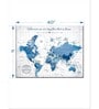White Blue World Map Printed Wall Art