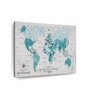 White Blue World Map Printed Wall Art