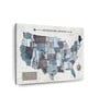 White Blue World Map Wall Art